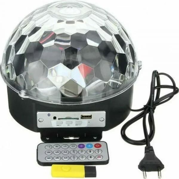 Disco Ball Bluetooth Bluetooth Διακοσμητικό Φωτιστικό Party Light LED Mp3 Player/microSD/USB σε Μαύρο Χρώμα