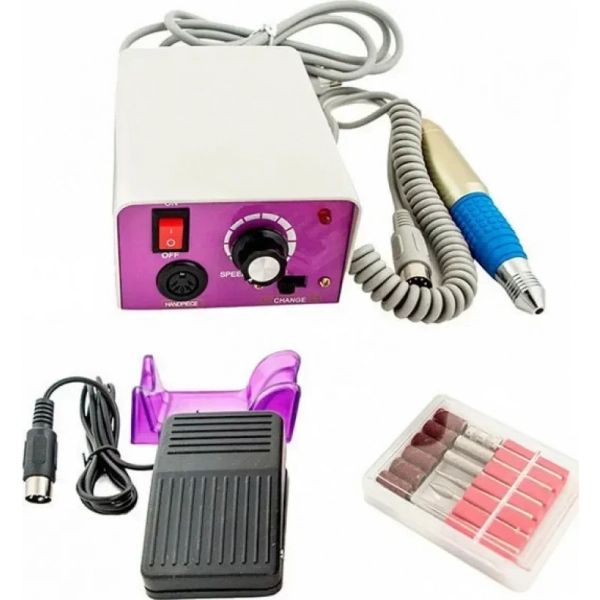 Lina MM-25000 Τροχός Νυχιών Ρεύματος 30000rpm με Πεντάλ με Συμβατικό Μετασχηματιστή σε Φούξια Χρώμα