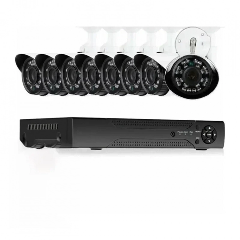 Πλήρες Έγχρωμο σετ CCTV Εποπτείας και Καταγραφής με DVR 8 Κάμερες Τροφοδοτικό και Καλωδιώσεις - CCTV Security Recording System 8