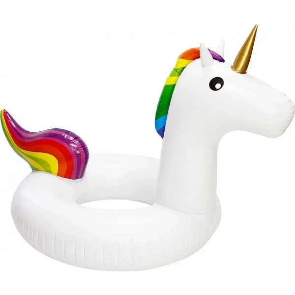 Bluewave 120cm Φουσκωτή Σαμπρέλα Θαλάσσης Unicorn με Χειρολαβές σε Λευκό Χρώμα 120cm
