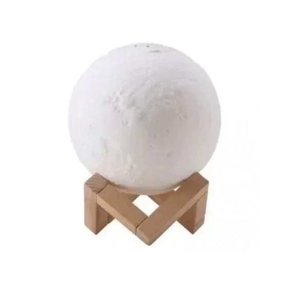 Ανάγλυφο Φωτιστικό Αφής Υγραντήρας 3D Moon Lamp LED Λευκό