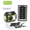 Ηλιακό σύστημα φωτισμού με 4 λάμπες / πλεξούδα φόρτισης USB & ραδιόφωνο GDPlus GD-8072