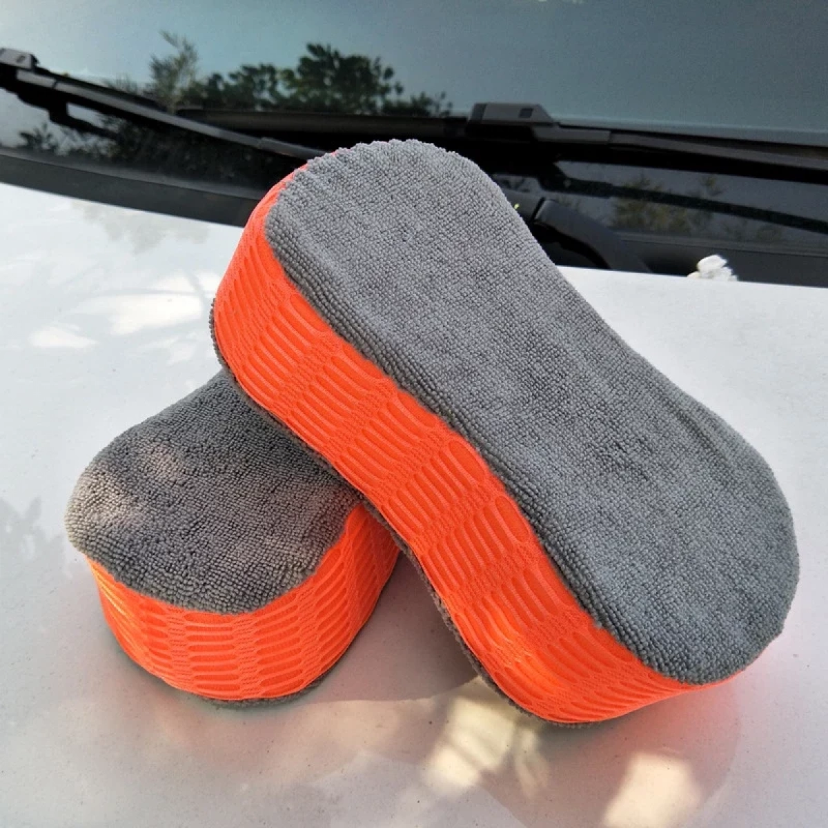 Wash sponge Σούπερ Απορροφητικό σφουγγάρι καθαρισμού αυτοκινήτου πορτοκαλί/γκρι - Image 2