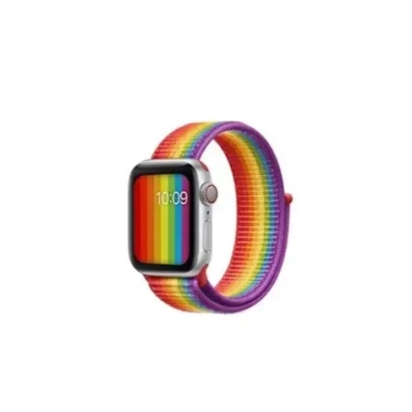 Ανταλλακτικό λουράκι Velcro Nylon για Apple Watch (42/44/45mm) Rainbow Colors OEM