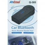 Bluetooth Receiver 3.5mm Jack με ενσωματωμένο μικρόφωνο για το αυτοκίνητο Q-305 Andowl