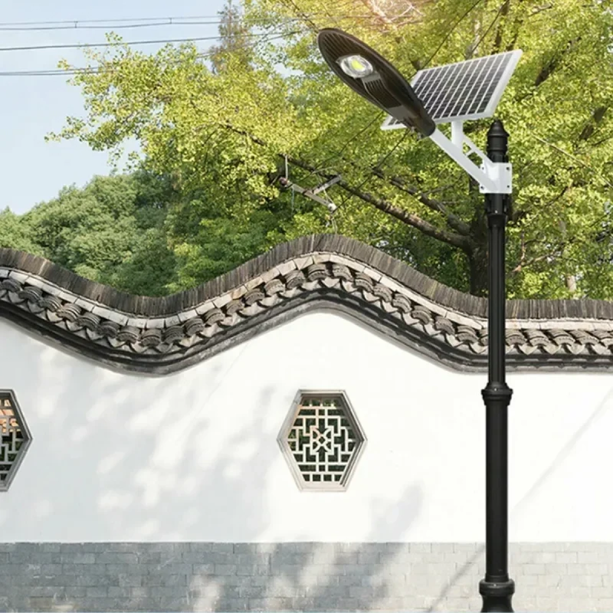 CL-320 Στεγανό Ηλιακό Φωτιστικό Δρόμου IP65 με Αισθητήρα Φωτός και Τηλεχειριστήριο και Ψυχρό Λευκό Φως 20W σε Γκρι Χρώμα