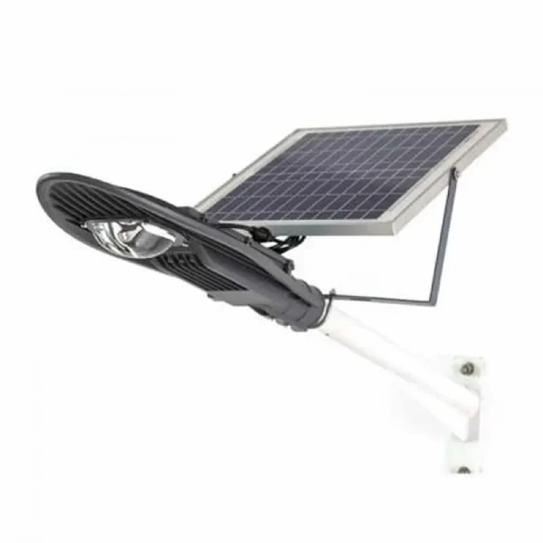 CL-320 Στεγανό Ηλιακό Φωτιστικό Δρόμου IP65 με Αισθητήρα Φωτός και Τηλεχειριστήριο και Ψυχρό Λευκό Φως 20W σε Γκρι Χρώμα