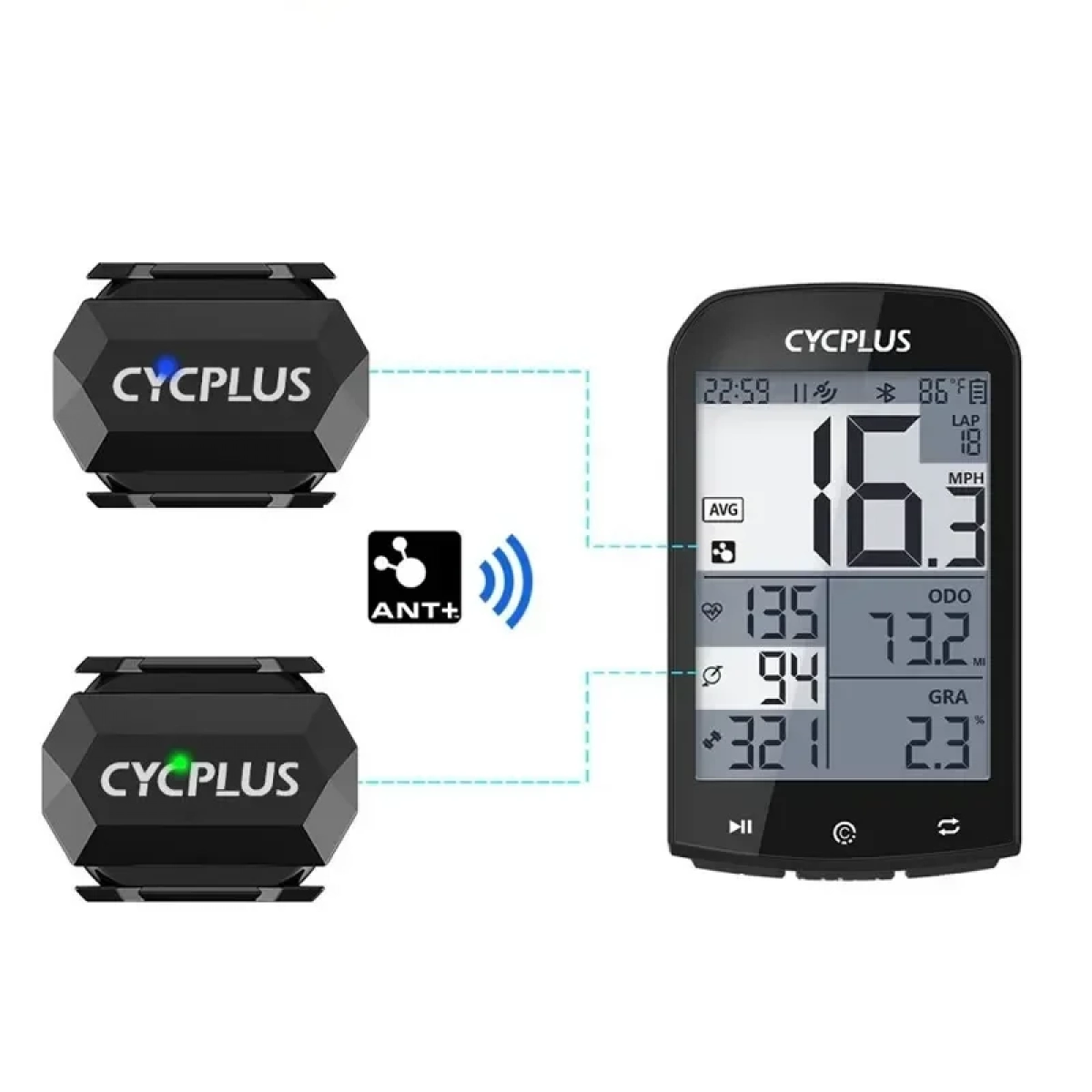 CYCPLUS Αισθητήρας Ταχύτητας & Ρυθμού-C3 για ποδήλατο