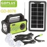 GD-8076 Ηλιακό Σύστημα Φωτισμού με Μπαταρία / Ραδιόφωνο FM USB