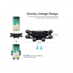 Gravity Βάση Κινητού Q-ZJ017 Για Αεραγωγό Αυτοκινήτου 3.5" - 7,5" Μαύρο