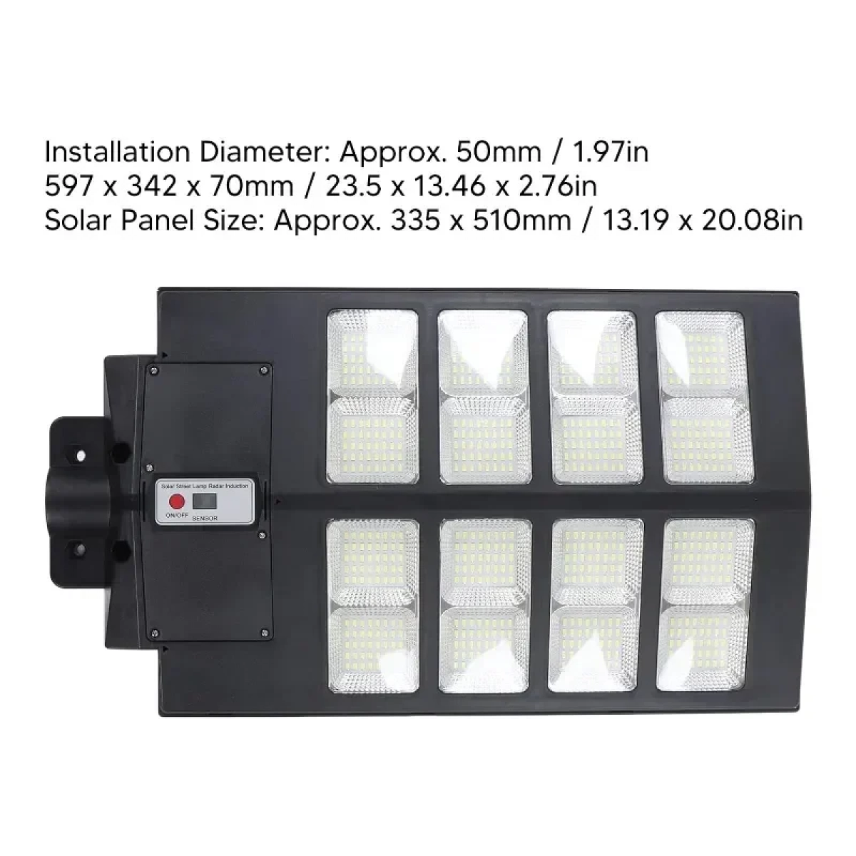 Ηλιακός Προβολέας 640LED 800W με Τηλεχειρισμό + Χρονοδιακόπτη OEM