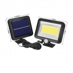 Ηλιακός Προβολέας με Ανιχνευτή Κίνησης COB LED IP65 10W 200LM Split Solar Lamp DS-54431 σε Μαύρο χρώμα