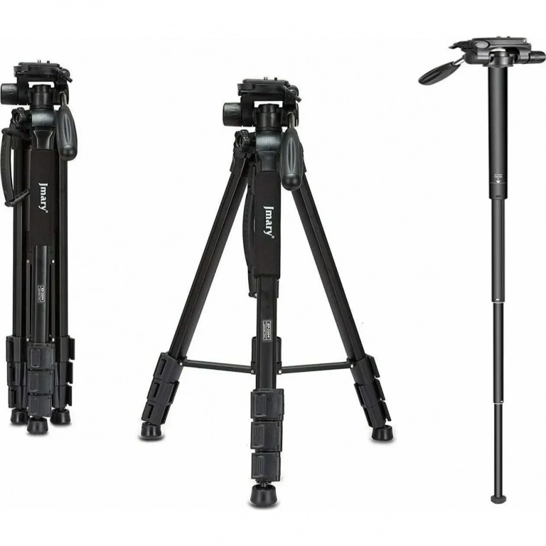 Jmary KP-2264 Professional Aluminium Tripod Monopod for All DSLR Cameras (Black)