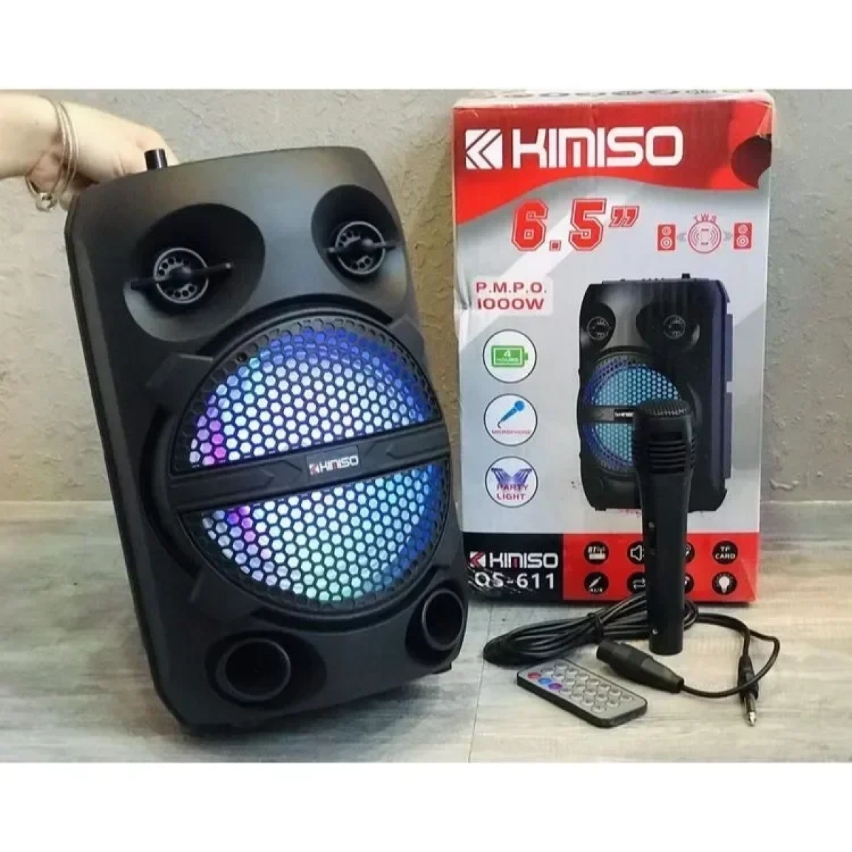 Kimiso QS-611 Φορητό Ηχείο Με Φως LED 6.5''