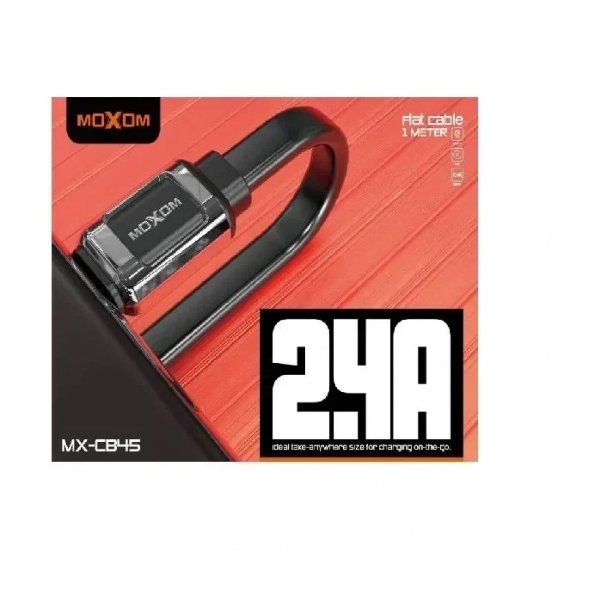 MOXOM 2.4A FAST CHARGER CABLE (CB45) MICRO Μαύρο