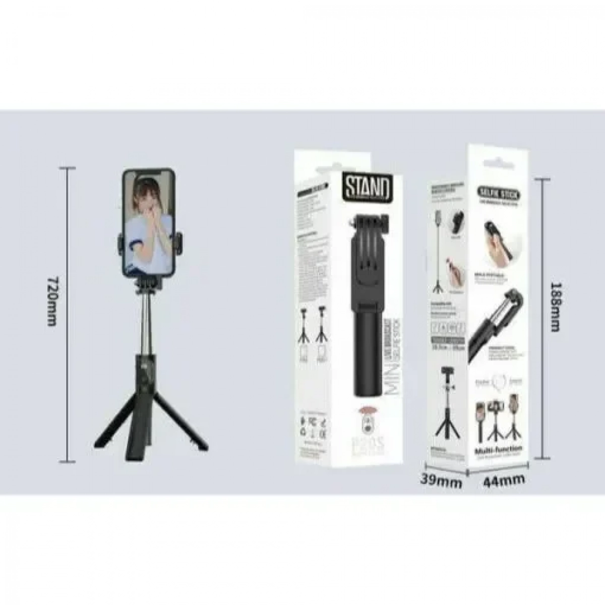 P20S Selfie Stick Τρίποδο Κινητού με Bluetooth Μαύρο