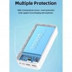 Remax RPP-103 Power Bank 30000mAh με 2 Θύρες USB-A και Θύρα USB-C Λευκό