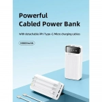 Remax RPP-103 Power Bank 30000mAh με 2 Θύρες USB-A και Θύρα USB-C Λευκό