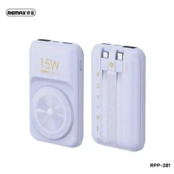 Remax RPP-281 Power Bank 10000mAh 22.5W με Θύρα USB-C Power Delivery Μωβ