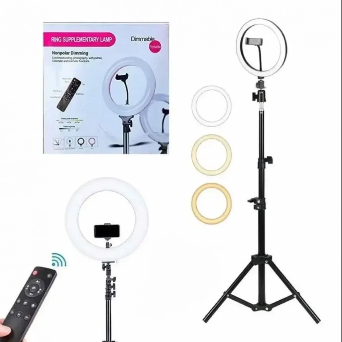 Ring Supplementary Lamp μη πολικός φωτισμός με θήκη κινητού και τηλεχειριστήριο