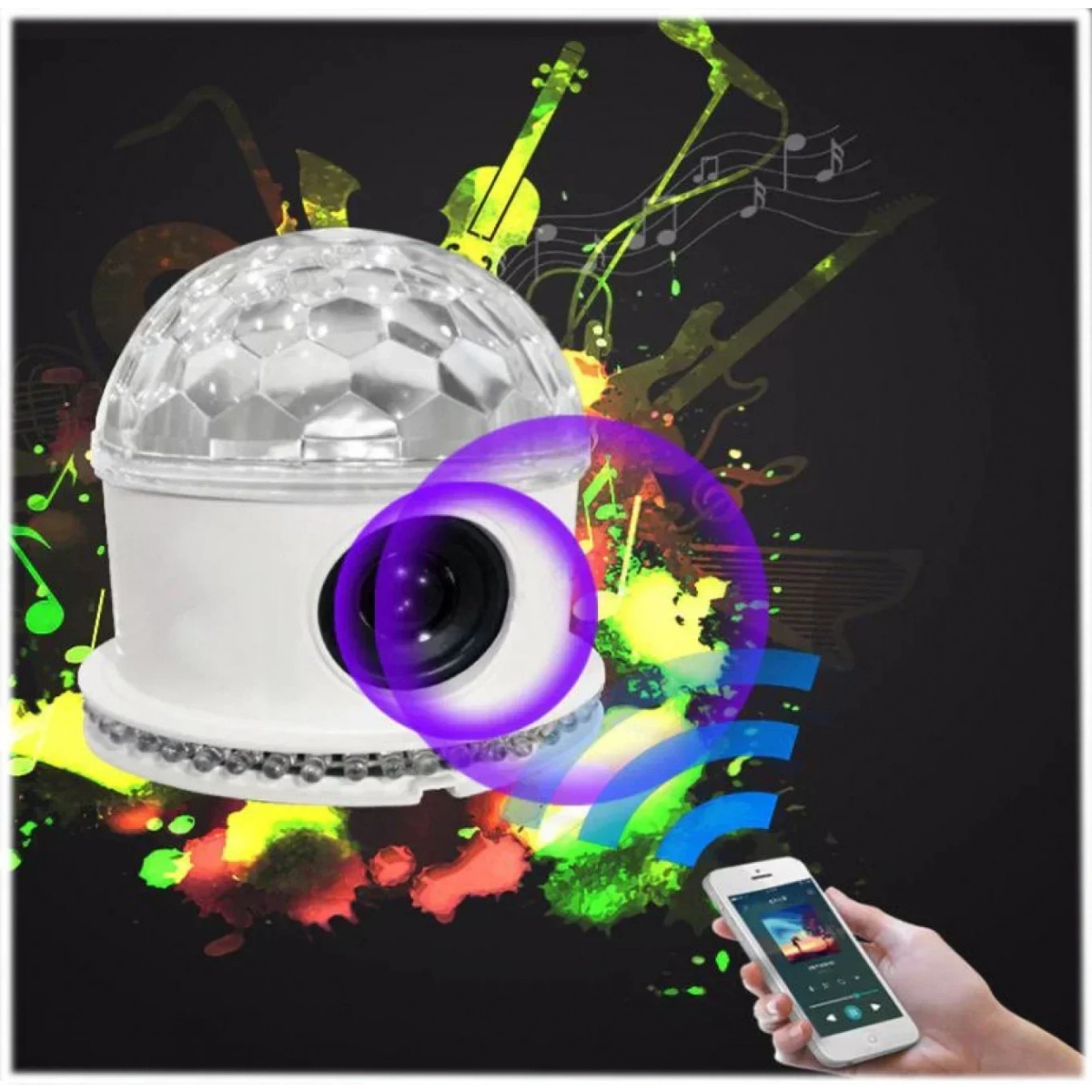 MG-02 Bluetooth Διακοσμητικό Φωτιστικό Party Light LED σε Λευκό Χρώμα