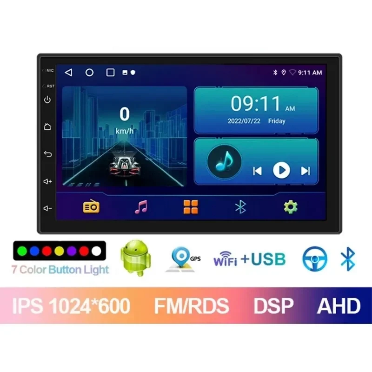 Touch screen Bluetooth oθόνη αυτοκινήτου 10″ Pervoi CTC-1081 Μαύρο