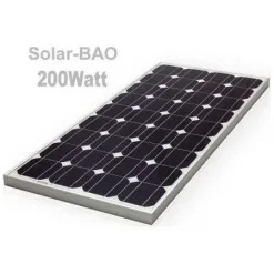 Φωτοβολταϊκό Πάνελ 200W, 24V Μονοκρυσταλλικός Συλλέκτης Solar Panel BAO με Πλαίσιο Αλουμινίου
