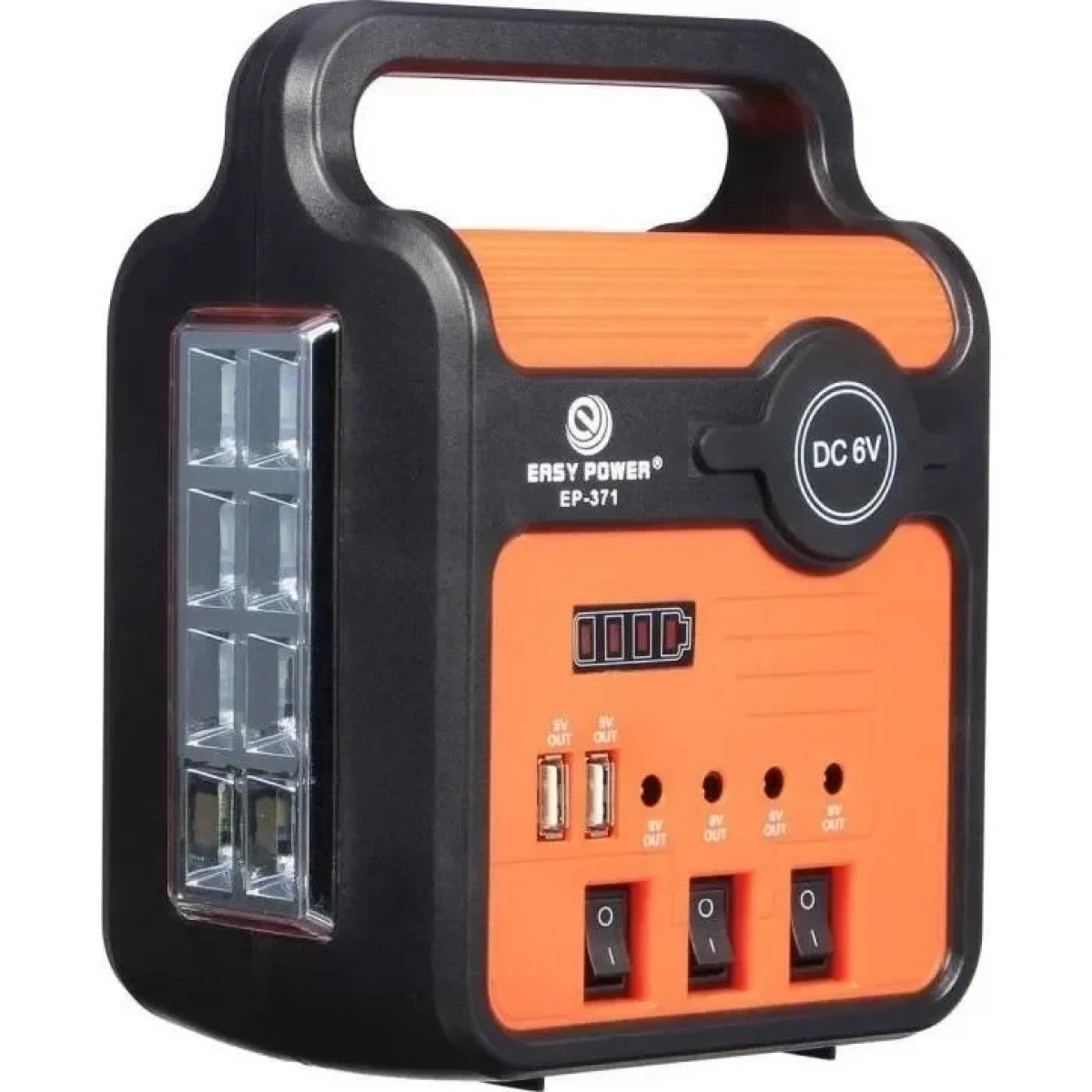 GDLite Ηλιακό Σύστημα Φωτισμού με Panel, Φακό, Θύρες USB και 3 Λάμπες 6W (EP-371) Πορτοκαλί