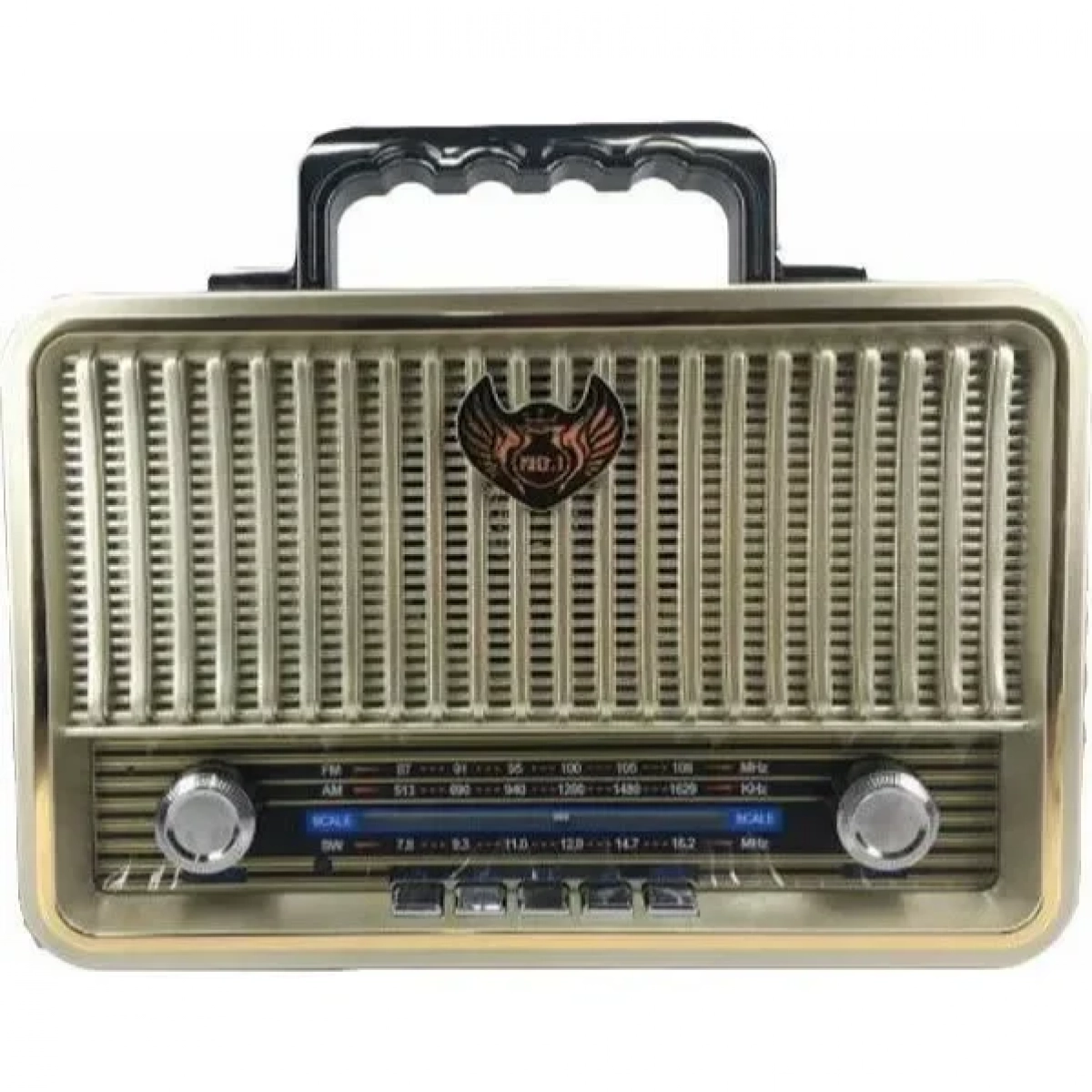 KEMAI MD-1908BT Retro Επιτραπέζιο Ραδιόφωνο Επαναφορτιζόμενο με Bluetooth και USB Χρυσό