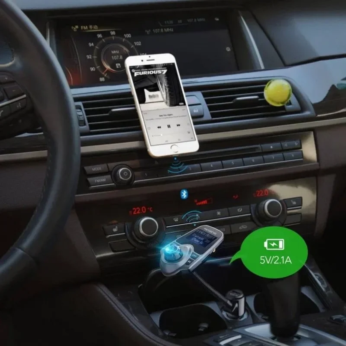 ARTSOUND T10 Ασύρματος Αναμεταδότης Αυτοκινήτου FM Hands-Free Bluetooth MP3 Player