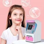 Κουμπαράς Πλαστικός Mini Atm Money Bank Ροζ 16x14x26.5cm