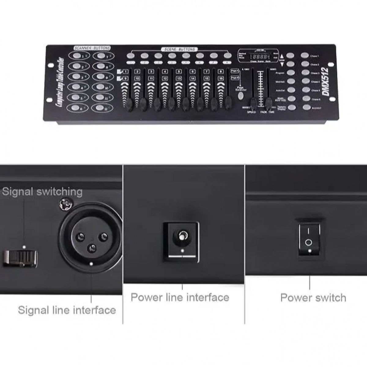 DMX 512 Light Controller Επαγγελματική Κονσόλα φωτισμού με 192 κανάλια 50H/60Η