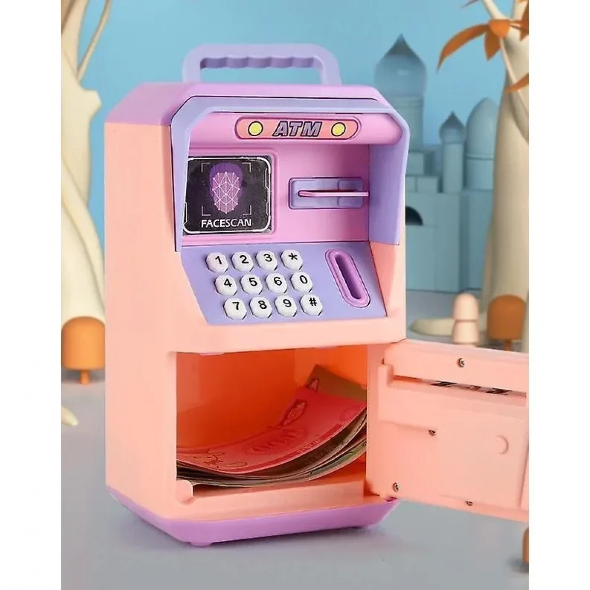 Money Box για παιδιά Κινούμενα σχέδια μουσικής Κωδικός κατάθεσης Μηχάνημα αυτόματης κύλισης χρημάτων Atm