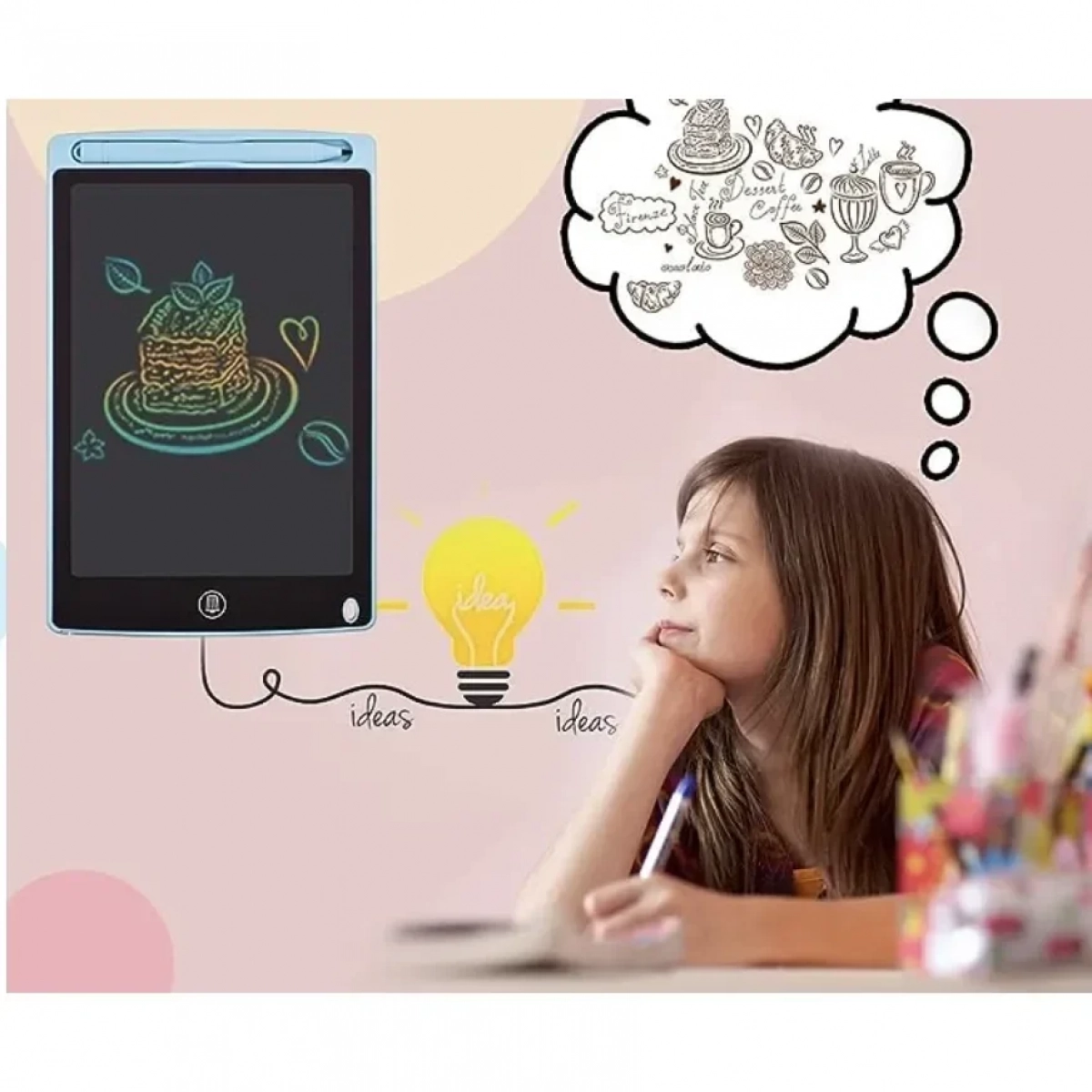 Τάμπλετ Γραφής LCD 12'' - Colorful Writing Tablet - Γαλάζιο