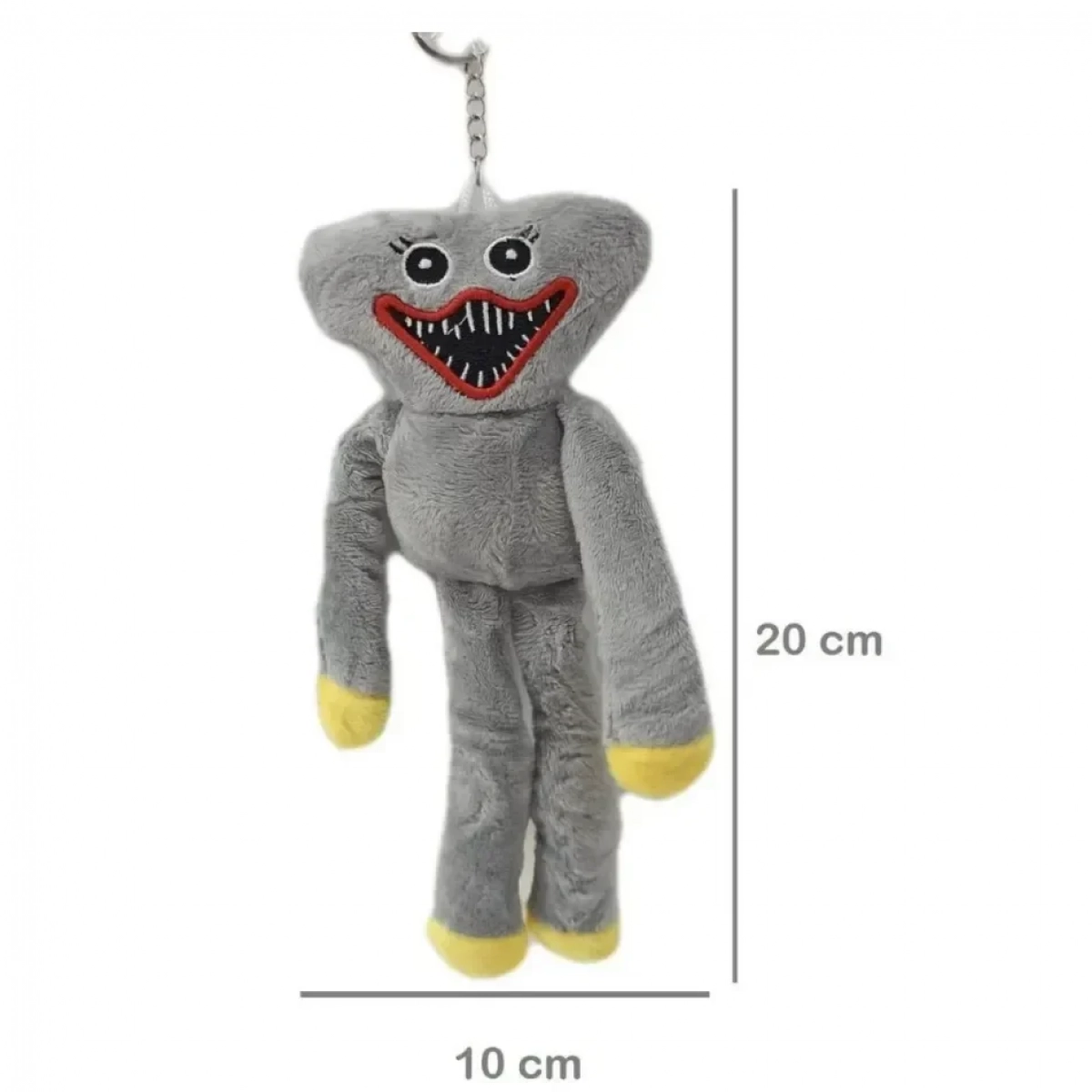 Huggy Wuggy Βελούδινη Κούκλα Μπρελόκ 20cm - Γκρι