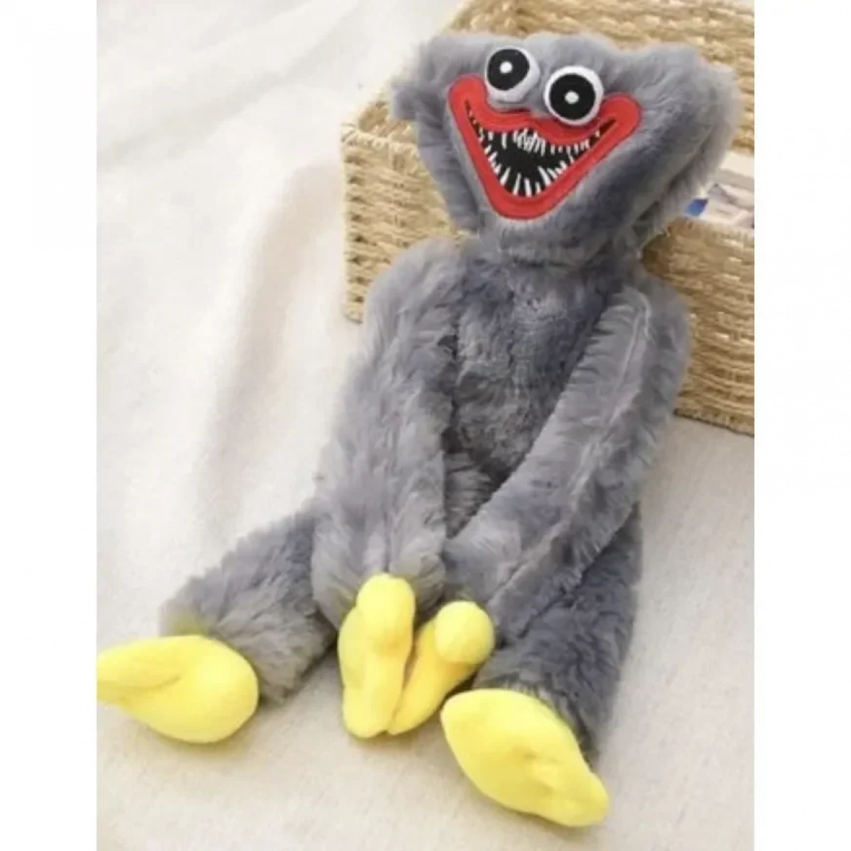 Huggy Wuggy Βελούδινη Κούκλα Μπρελόκ 20cm - Γκρι