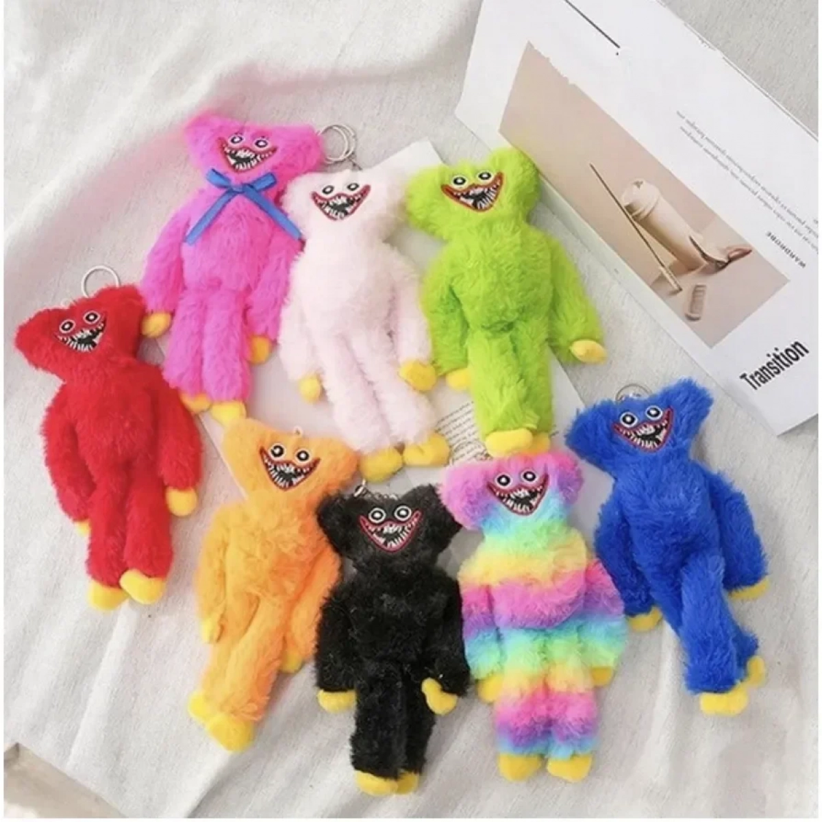 Huggy Wuggy Βελούδινη Κούκλα Μπρελόκ 20cm - Γκρι
