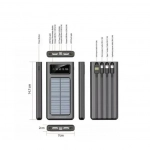 Power Bank Awei P130K Ηλιακό 10000mAh με 2 Θύρες USB-A & Θύρα USB-C Quick Charge 3.0 Μαύρο