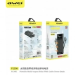 Power Bank Awei P130K Ηλιακό 10000mAh με 2 Θύρες USB-A & Θύρα USB-C Quick Charge 3.0 Μαύρο