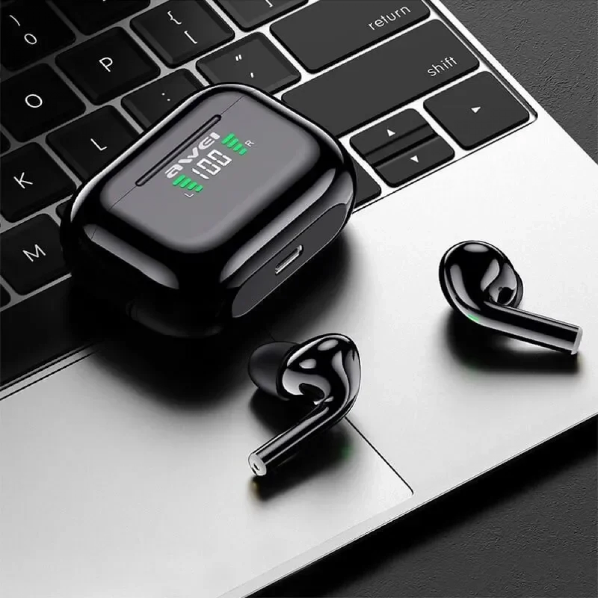 Awei T29P In-ear Bluetooth Handsfree Ακουστικά με Αντοχή στον Ιδρώτα και Θήκη Φόρτισης Μαύρα