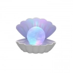 Clam Shell Lamp Επιτραπέζιο Διακοσμητικό Φωτιστικό με Φωτισμό RGB LED σε Λευκό Χρώμα