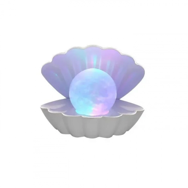 Clam Shell Lamp Επιτραπέζιο Διακοσμητικό Φωτιστικό με Φωτισμό RGB LED σε Λευκό Χρώμα