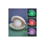 Clam Shell Lamp Επιτραπέζιο Διακοσμητικό Φωτιστικό με Φωτισμό RGB LED σε Λευκό Χρώμα