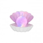 Clam Shell Lamp Επιτραπέζιο Διακοσμητικό Φωτιστικό με Φωτισμό RGB LED σε Λευκό Χρώμα