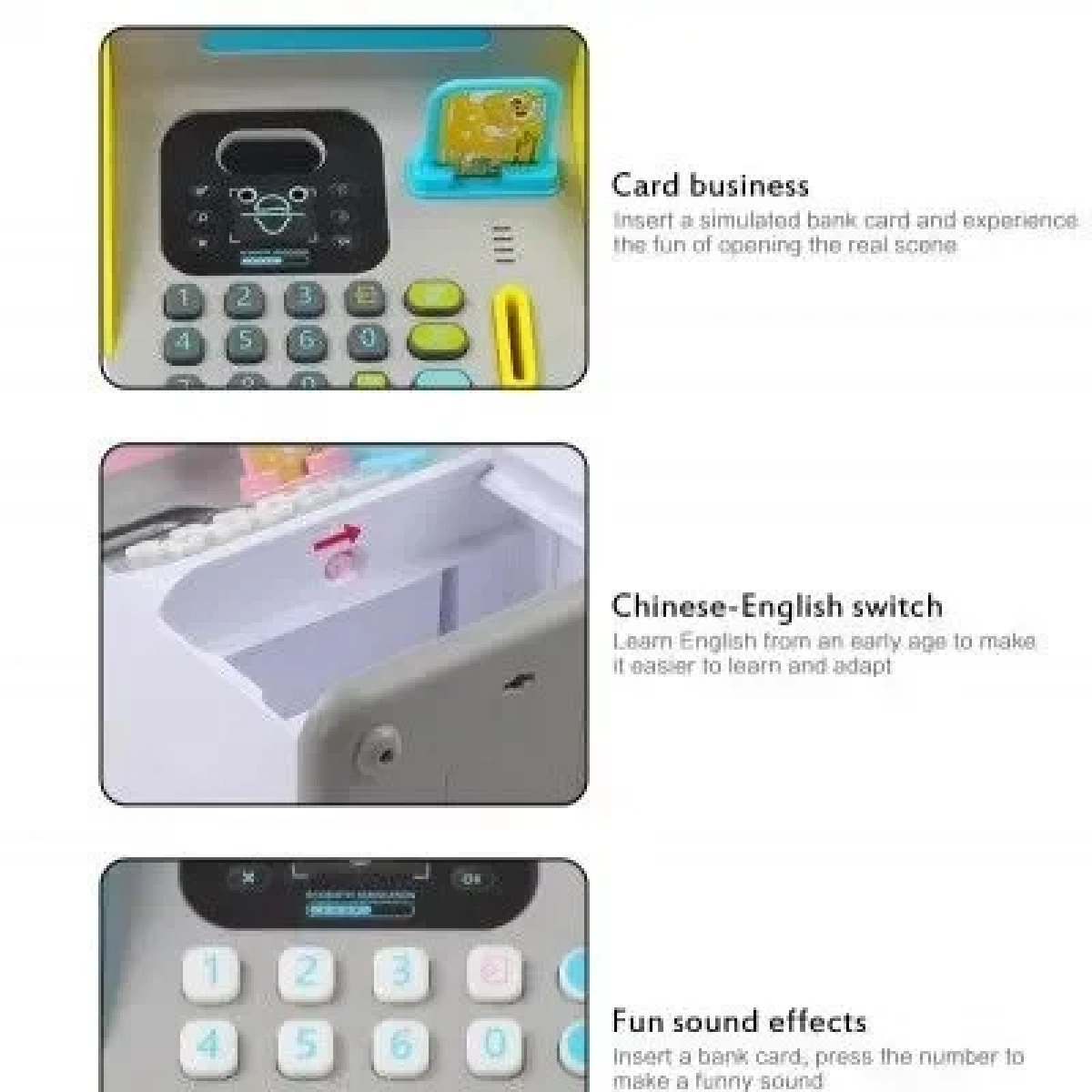 Κουμπαράς Πλαστικός Mini Atm Money Bank Ροζ 16x14x26.5cm