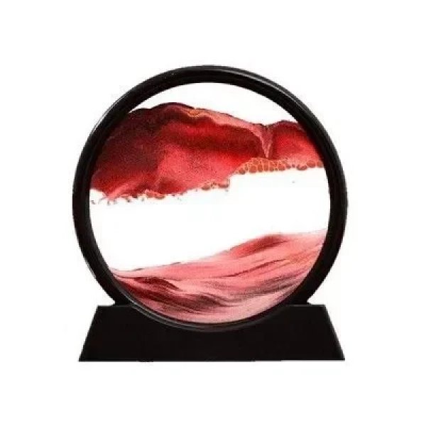 Τρισδιάστατο Διακοσμητικό Έργο Τέχνης με Κινούμενη Άμμο - 3D Moving Sandscapes 26cm - Κόκκινο