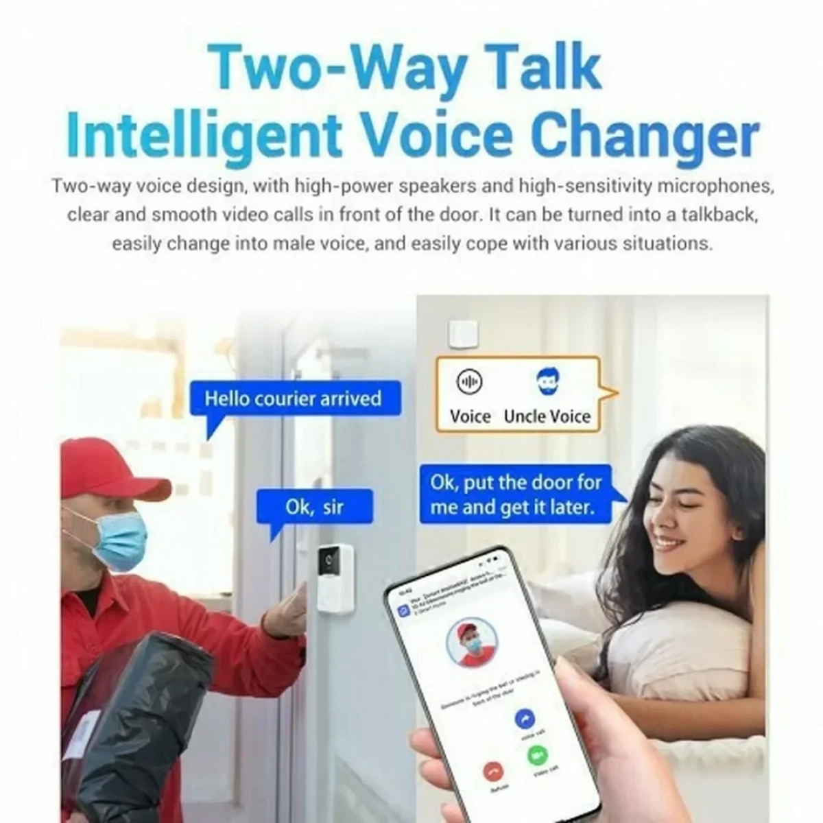 Ασύρματο Κουδούνι Πόρτας με Κάμερα και WiFi Visualizable Smart Doorbell X9