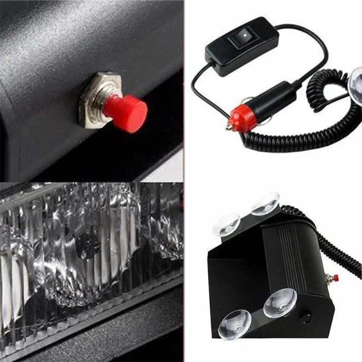 Φάρος Αυτοκινήτου Flash Light LED 8W 12V 27cm HB-803C Μπλε και Κόκκινο - Image 6
