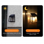 4x Ηλιακά Διακοσμητικά LED Αδιάβροχα Επιτοίχια Φωτιστικά 10Lm Θερμού Κίτρινου Ατμοσφαιρικού Φωτισμού με Φωτοκύτταρο - Σετ 4 Τεμαχίων
