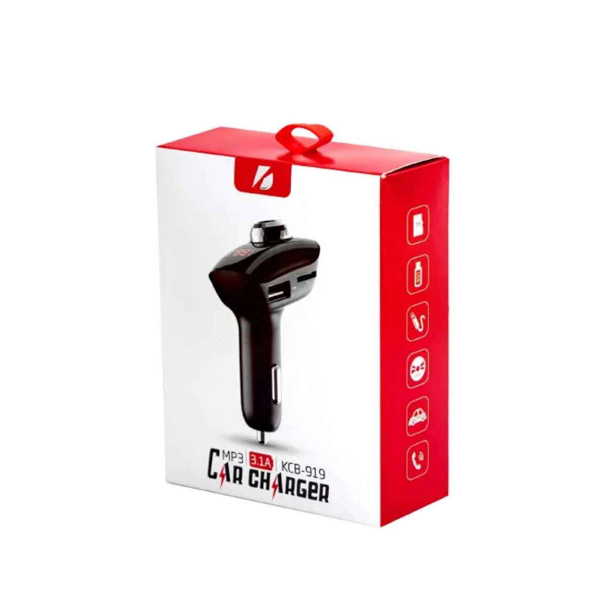 FM Transmitter Αυτοκινήτου KCB-919 με AUX MicroSD USB a